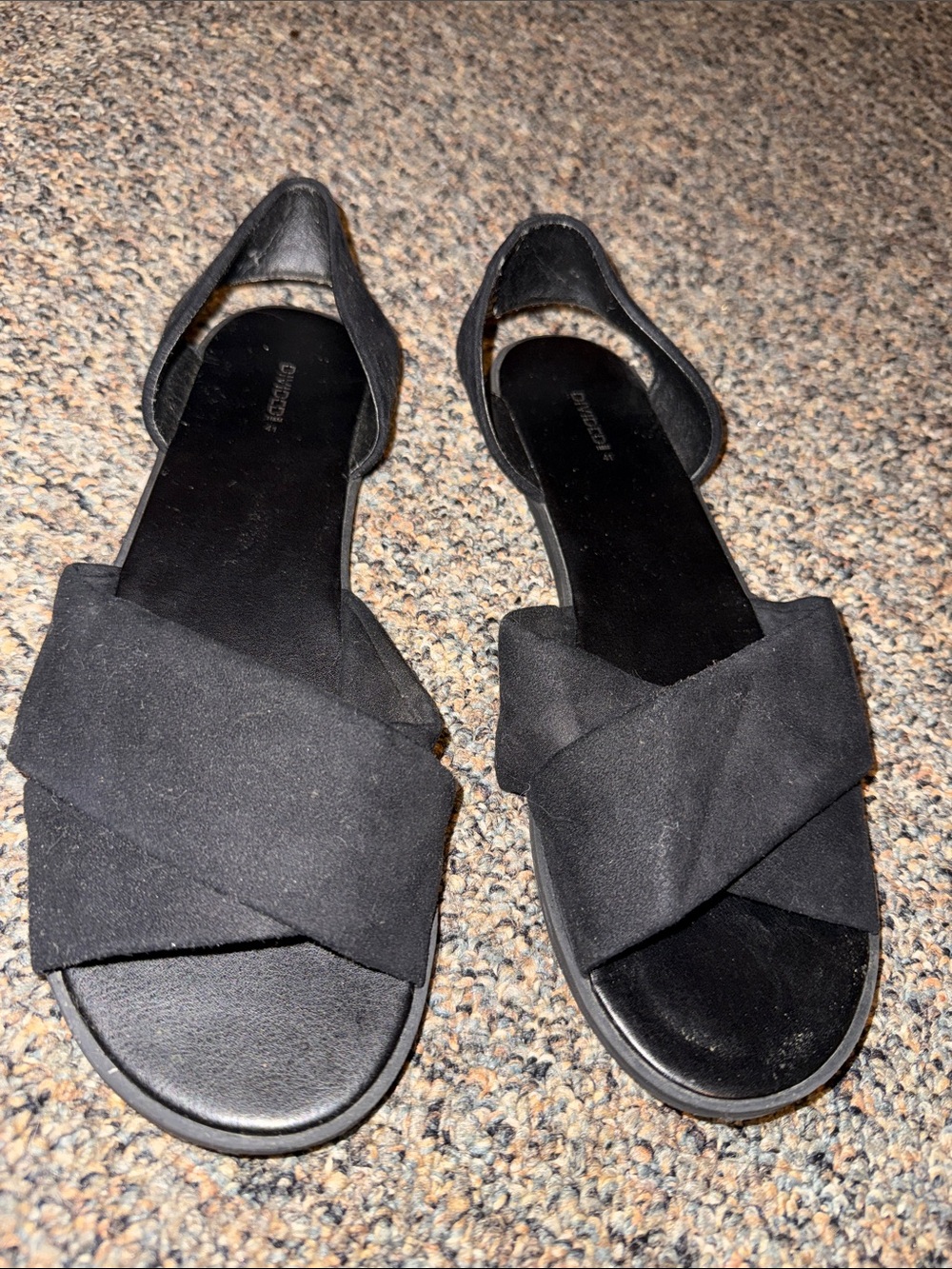Black Crisscross Flat Sandals - Women